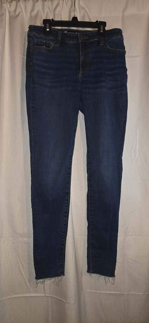 Kut from the Kloth Mia Skinny Jeans with Raw Hem Dark Wash Size 6
